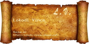 Lokodi Vince névjegykártya